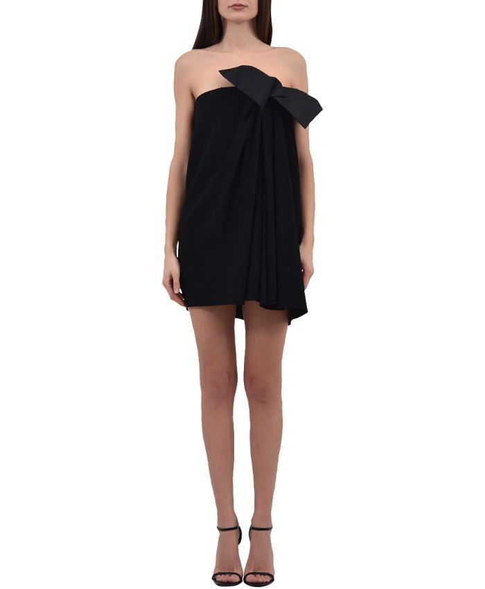 SAINT LAURENT - Mini Black Dress with Bow