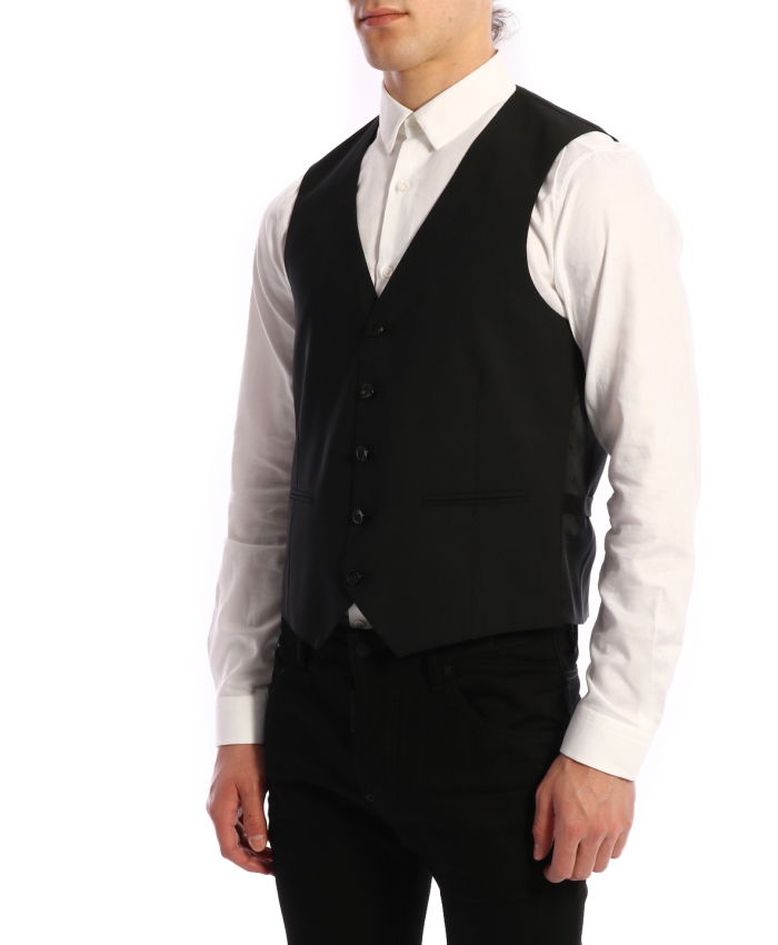 TONELLO - Wool Vest Black