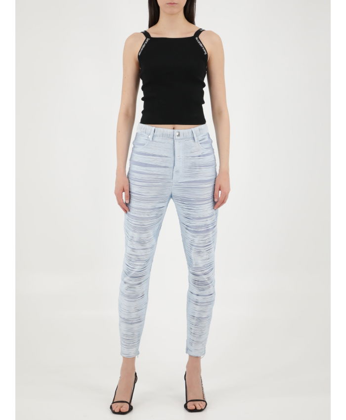 ALEXANDER WANG - Power mesh fringed pants