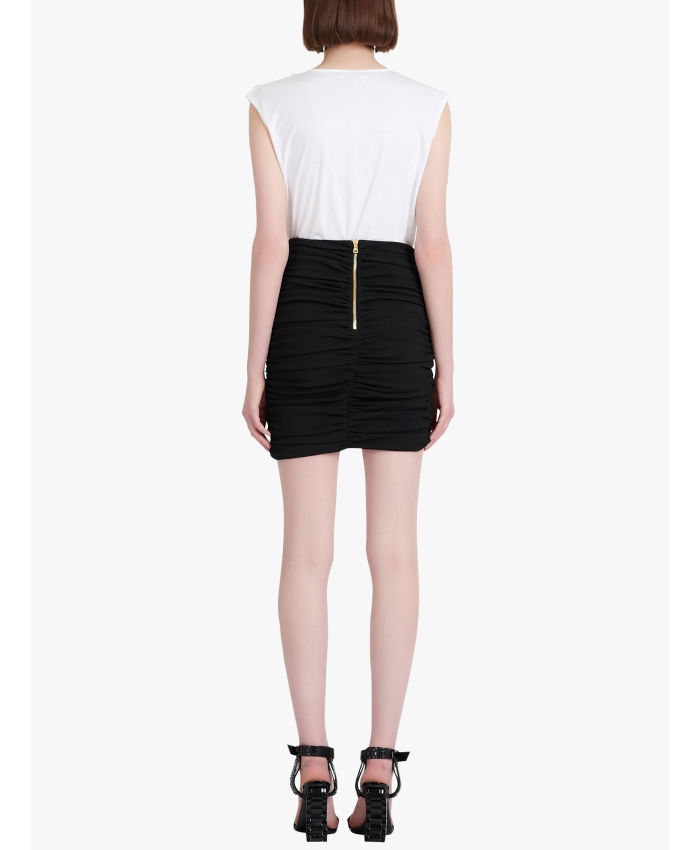 BALMAIN - Asymmetric black miniskirt