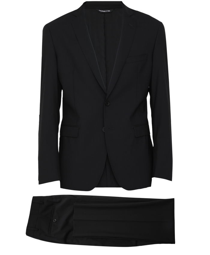 TONELLO - Black stretch wool suit