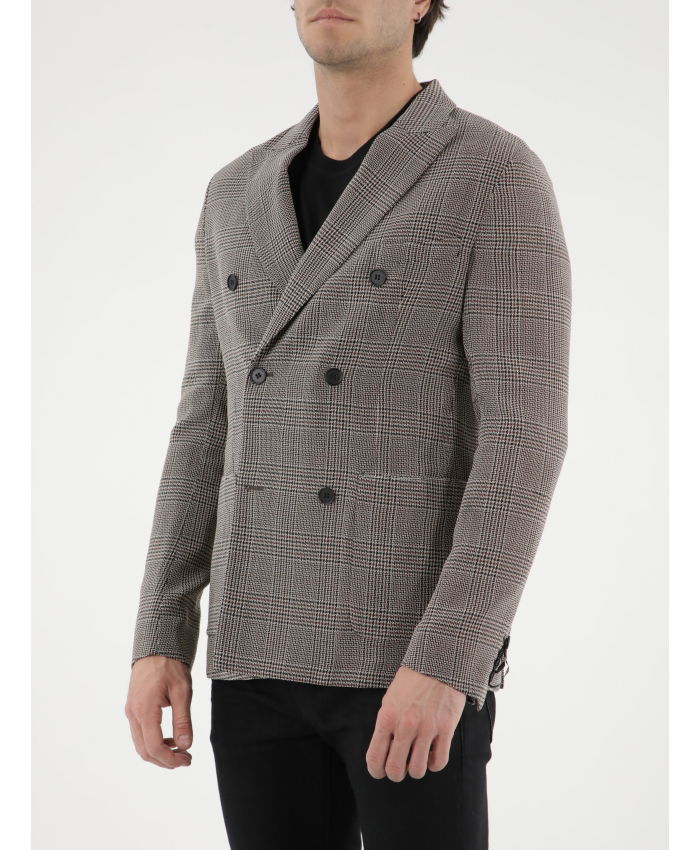 TONELLO - Double-breasted Glen plaid jacket