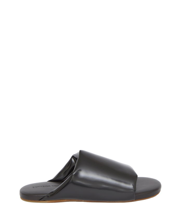 BOTTEGA VENETA - Black leather slides