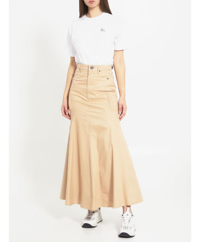 BURBERRY - Cotton gabardine long skirt