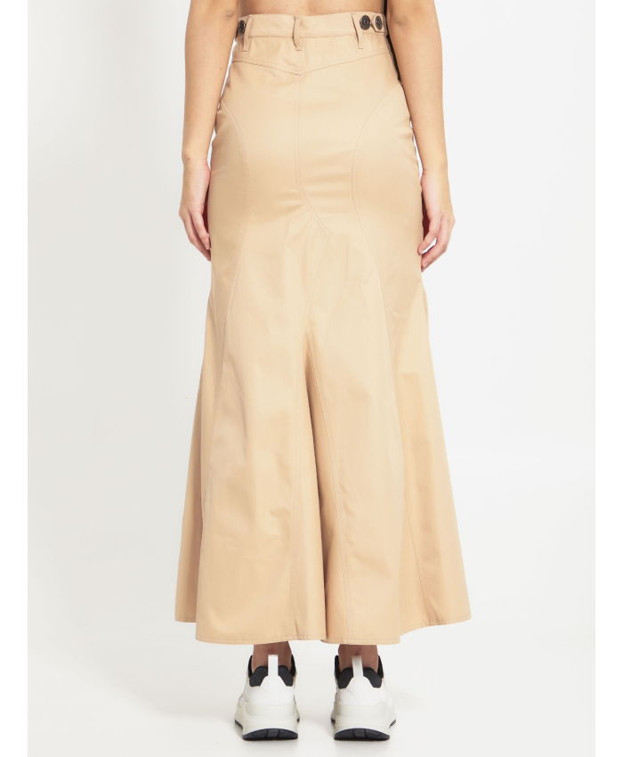 BURBERRY - Cotton gabardine long skirt