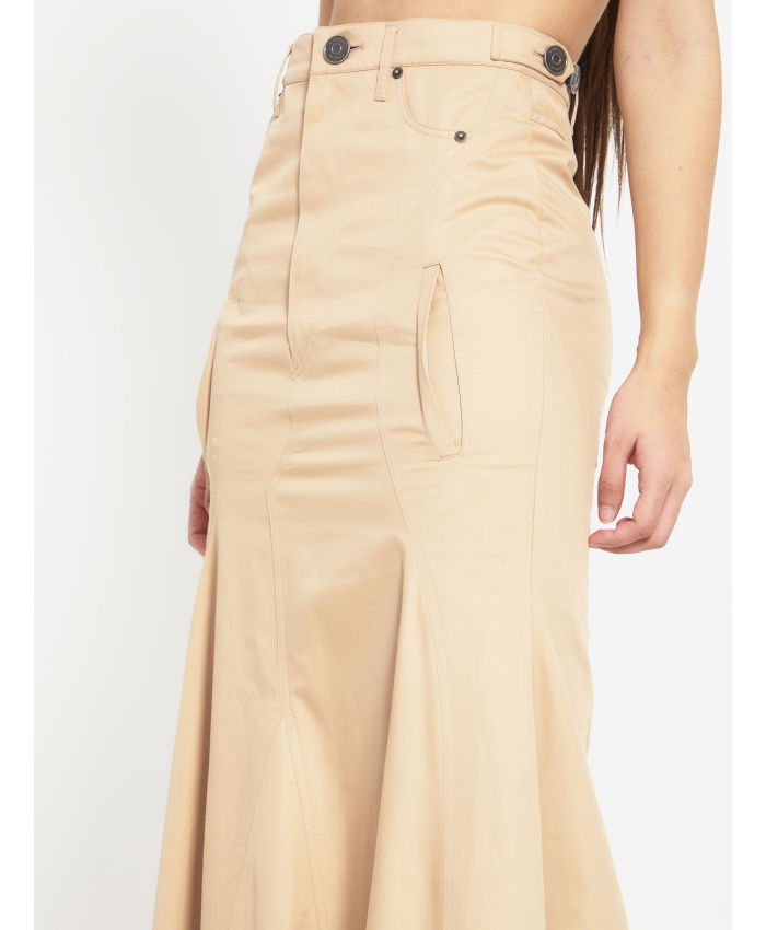 BURBERRY - Cotton gabardine long skirt