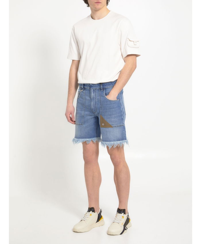 FENDI - Blue denim bermuda shorts