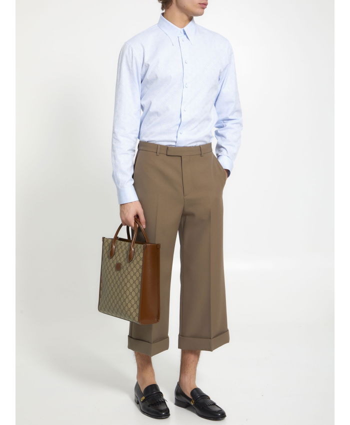 GUCCI - Textured gabardine trousers