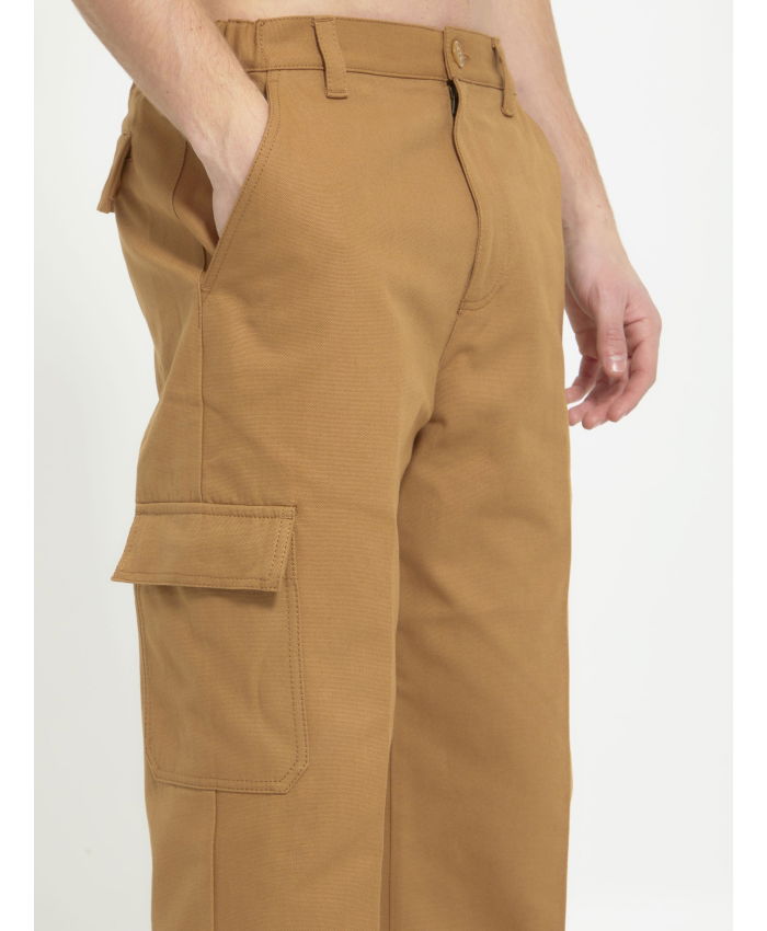 GUCCI - Beige trousers with GG cuff