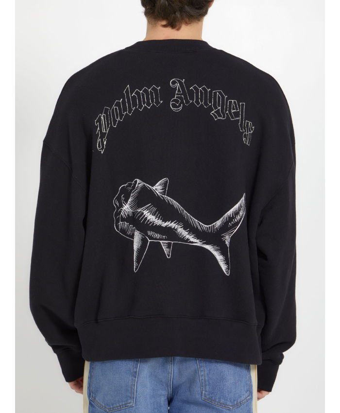 PALM ANGELS - Broken Shark print sweatshirt