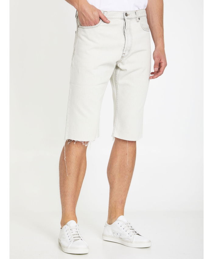 SAINT LAURENT - Light-grey denim bermuda shorts