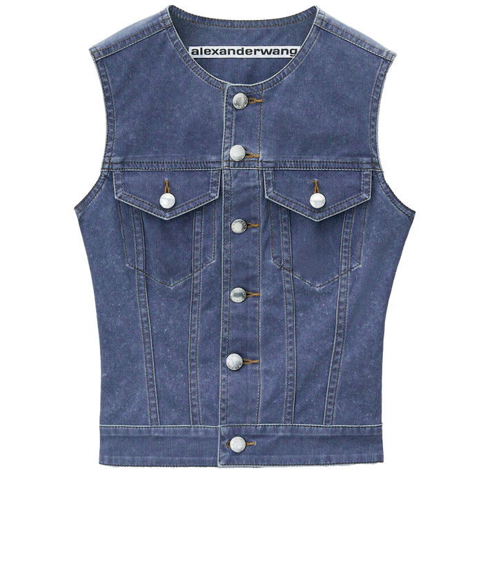 ALEXANDER WANG - Vest in denim trompe-l'oeil