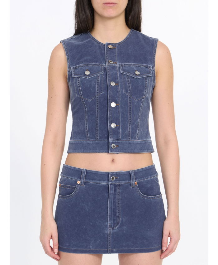 ALEXANDER WANG - Vest in denim trompe-l'oeil