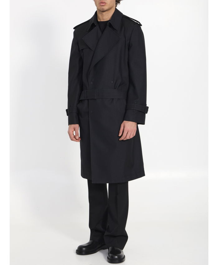 BURBERRY - Long trench coat in silk blend