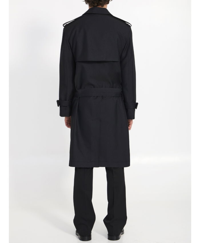 BURBERRY - Long trench coat in silk blend