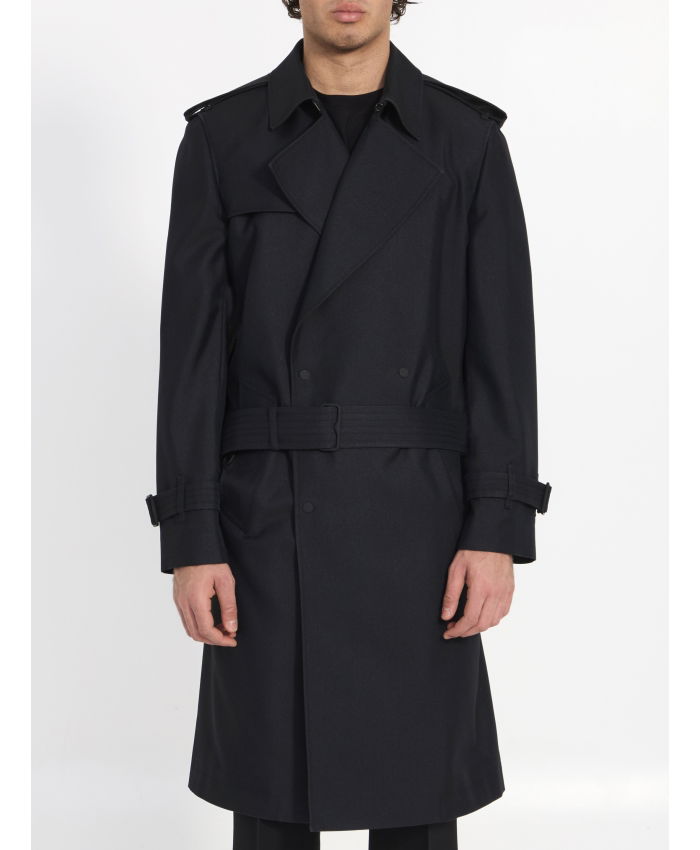 BURBERRY - Long trench coat in silk blend