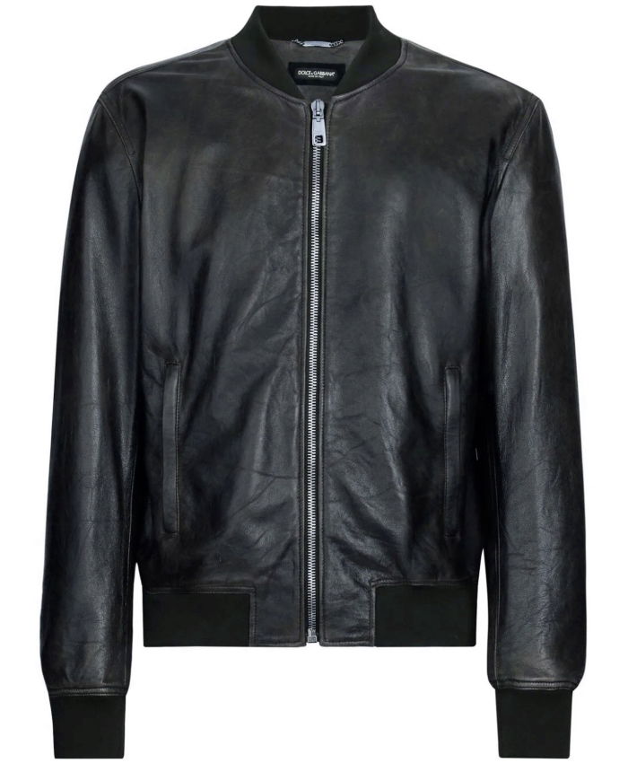 DOLCE&GABBANA - Leather bomber jacket