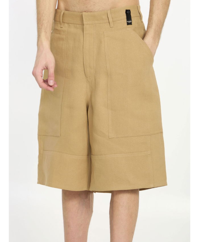 FENDI - Canvas bermuda shorts