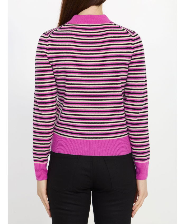 GANNI - Striped polo sweater