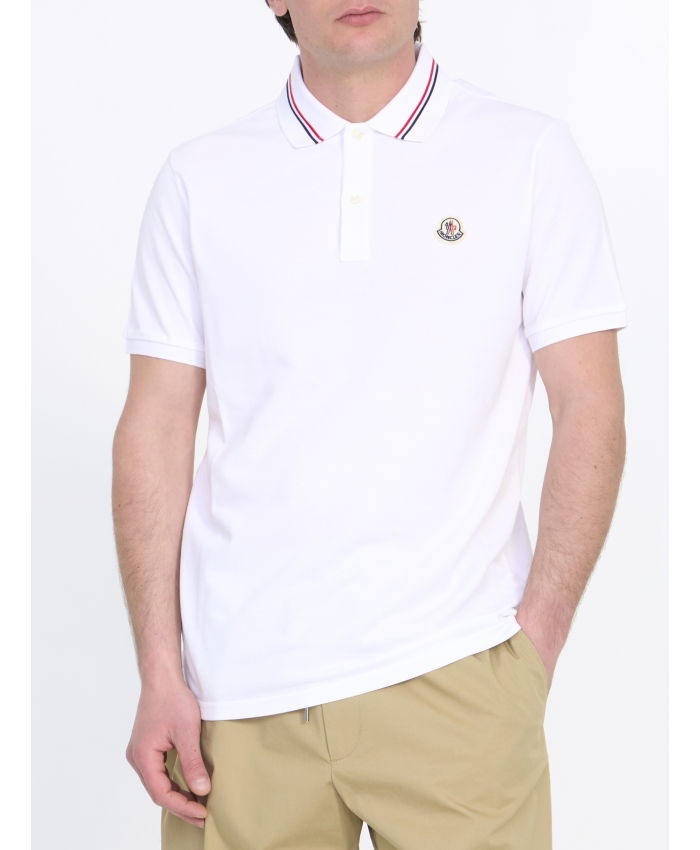 MONCLER - Piquet cotton polo shirt