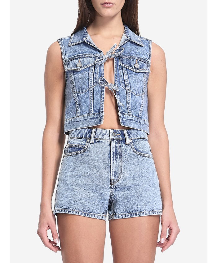 ALEXANDER WANG - Cropped vest with bows and crystals