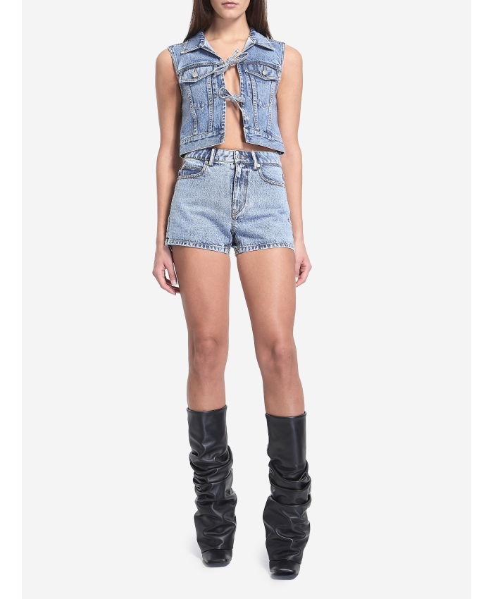 ALEXANDER WANG - Cropped vest with bows and crystals