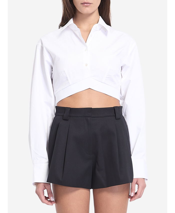 ALEXANDER WANG - Cropped shirt with elastic band