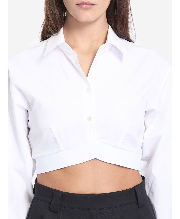 ALEXANDER WANG - Cropped shirt with elastic band