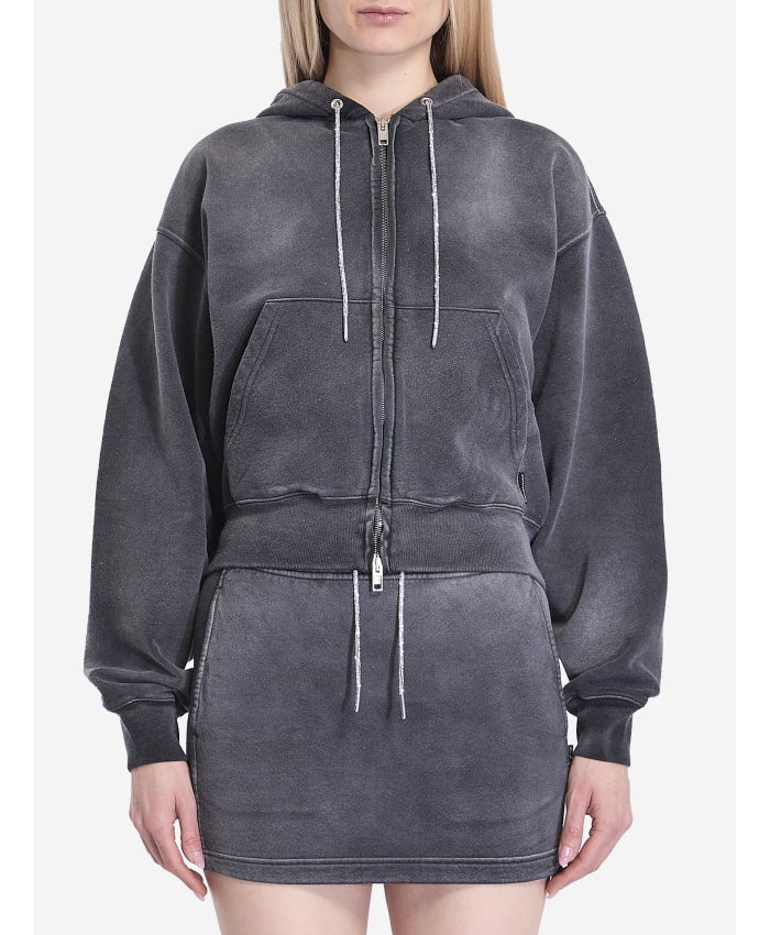 ALEXANDER WANG - Cropped hoodie with crystals