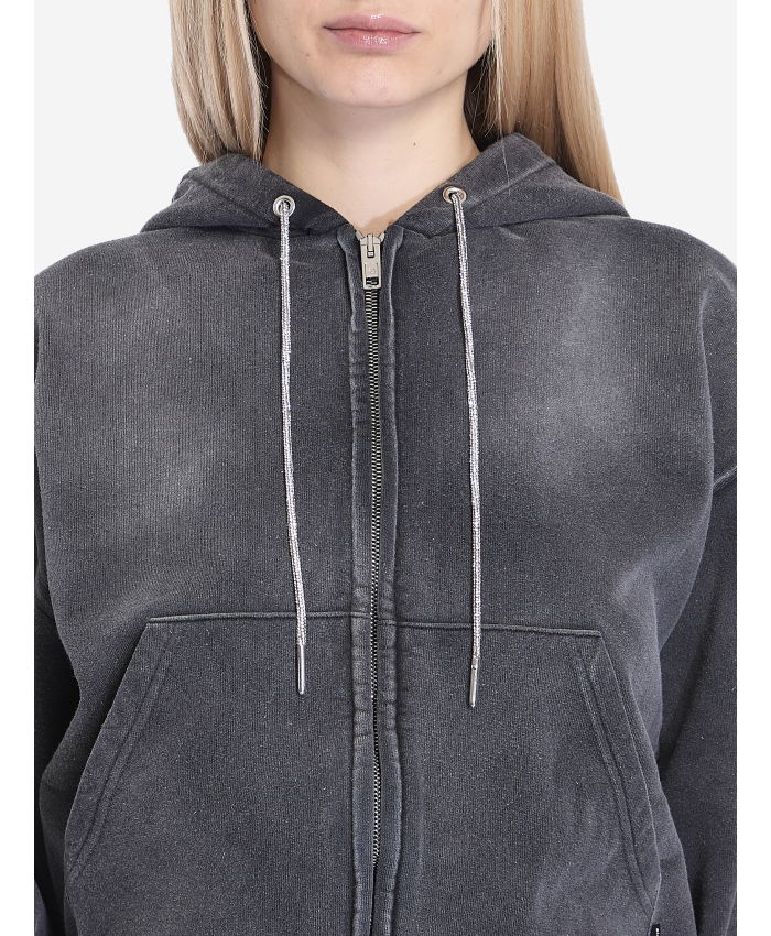 ALEXANDER WANG - Cropped hoodie with crystals