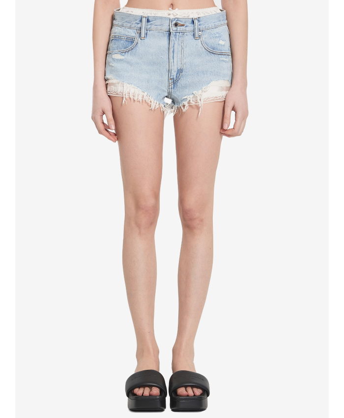 ALEXANDER WANG - Jeans shorts with integrated boxer