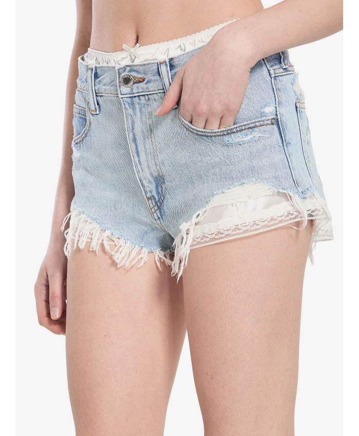 ALEXANDER WANG - Jeans shorts with integrated boxer