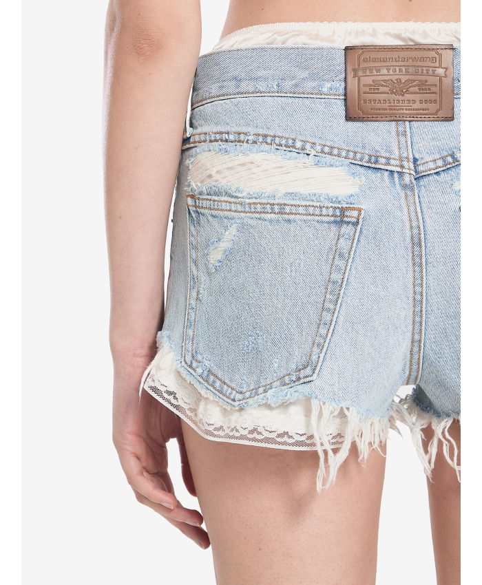 ALEXANDER WANG - Jeans shorts with integrated boxer