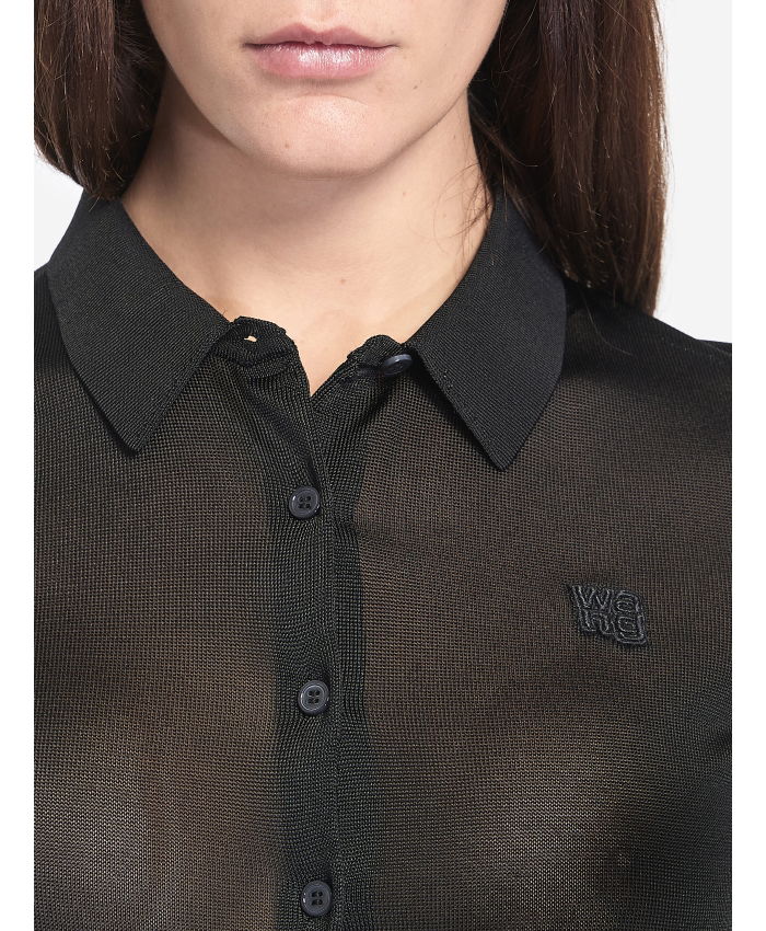 ALEXANDER WANG - Cardigan polo con logo