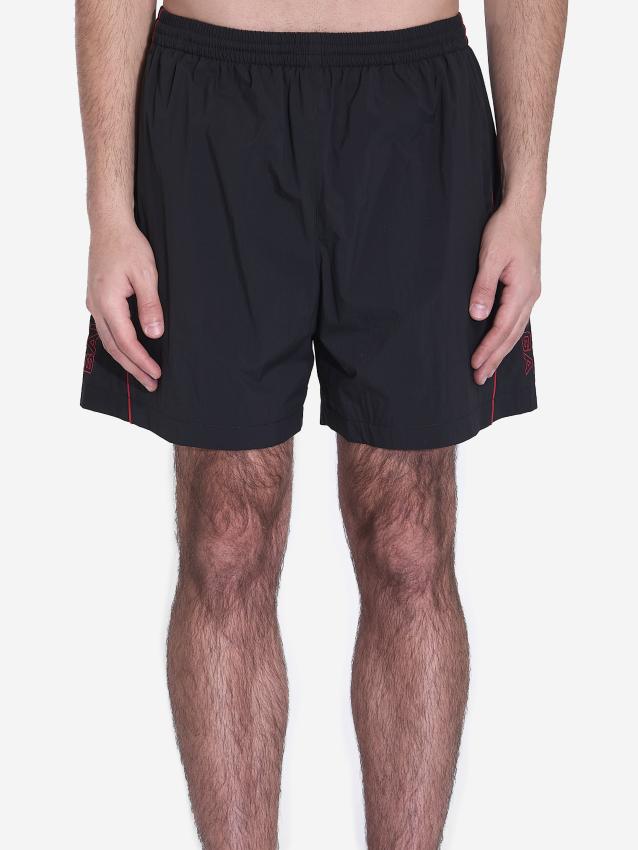 BALENCIAGA - Bermuda shorts with red logo