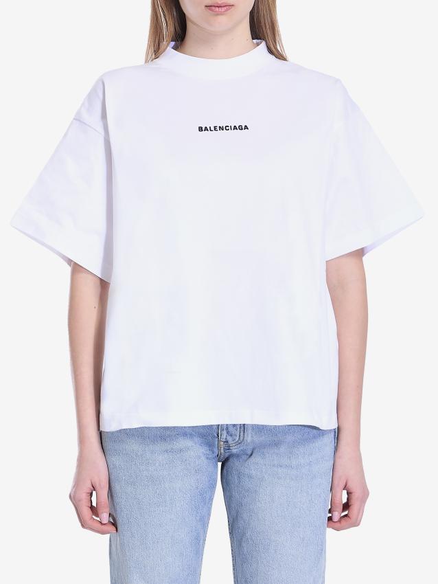 BALENCIAGA - Cropped logo t-shirt