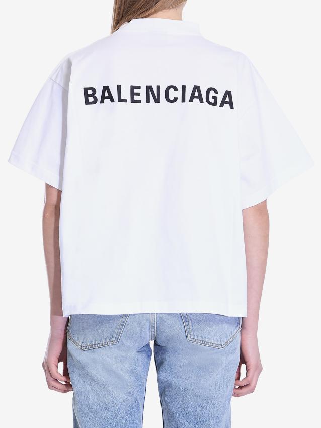 BALENCIAGA - Cropped logo t-shirt