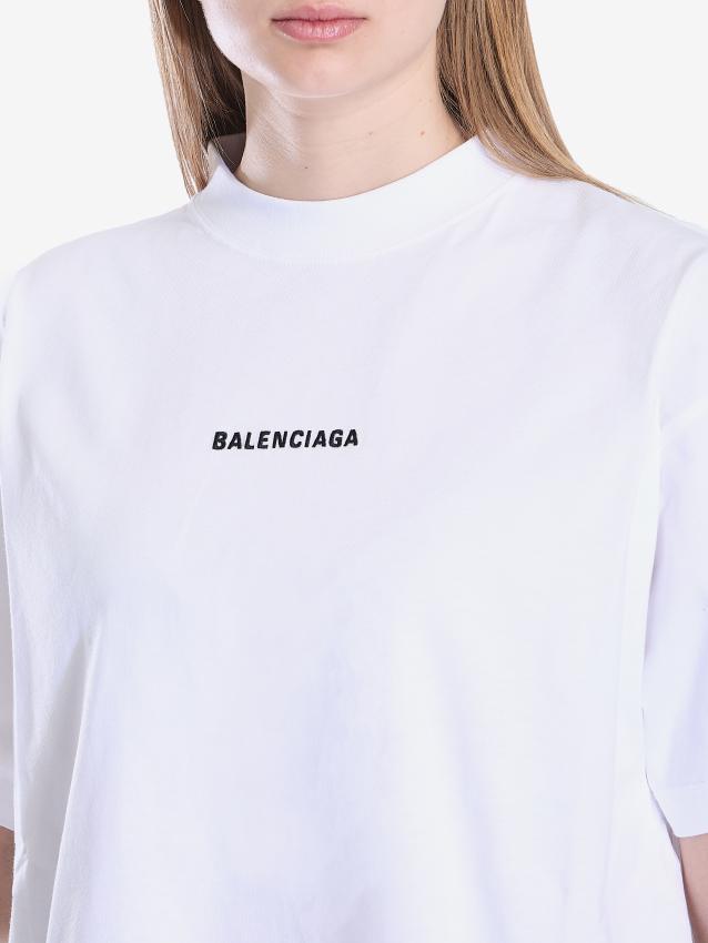 BALENCIAGA - Cropped logo t-shirt