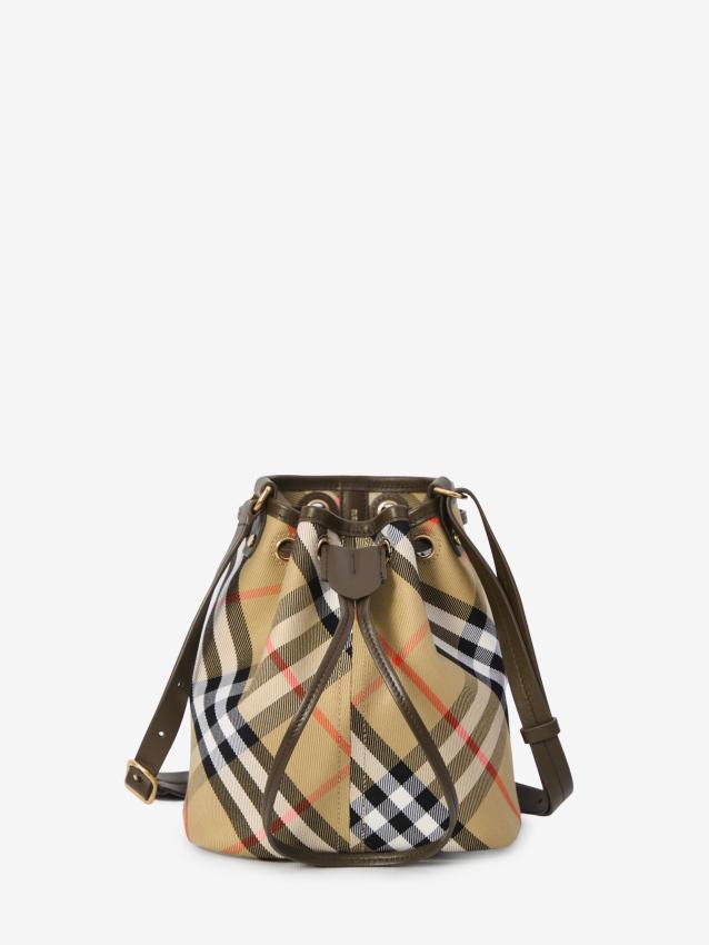 BURBERRY - Check bucket bag