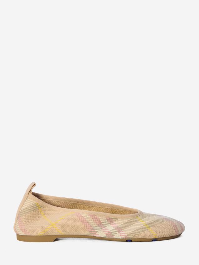 BURBERRY - Check knit Baby ballerinas