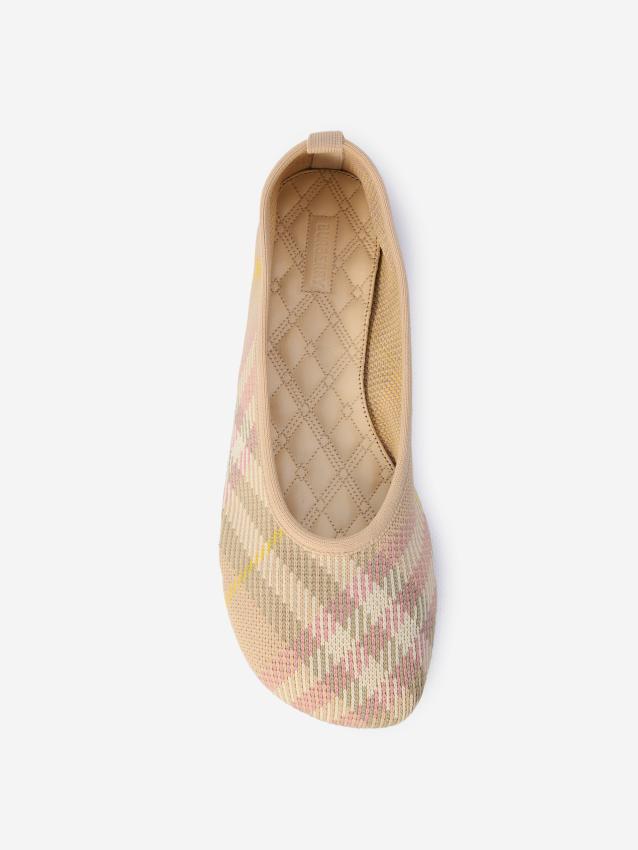 BURBERRY - Check knit Baby ballerinas