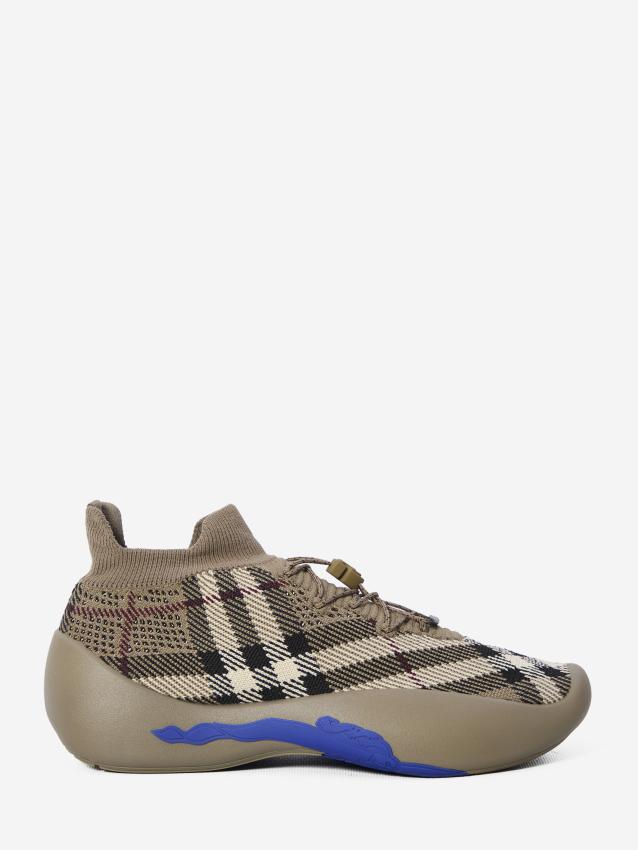 BURBERRY - Check knit Neptune sneakers