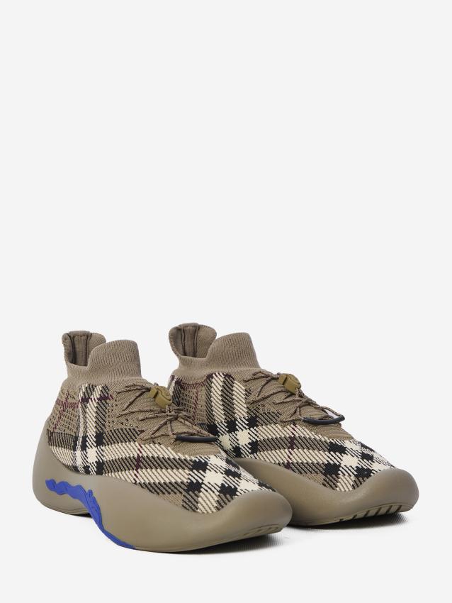 BURBERRY - Check knit Neptune sneakers