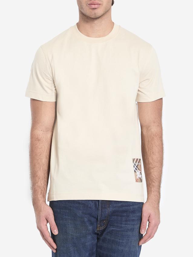 BURBERRY - Check appliqué t-shirt