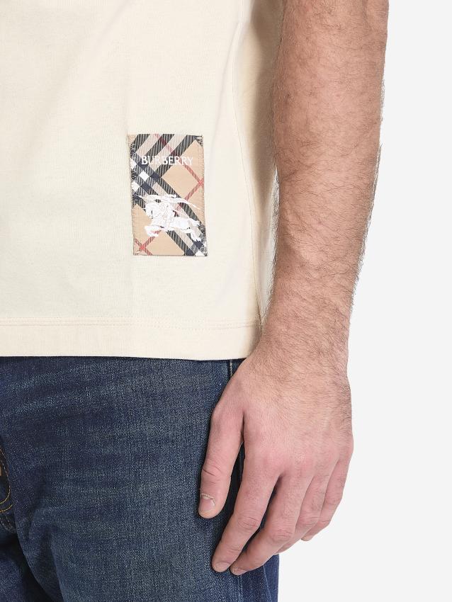 BURBERRY - Check appliqué t-shirt