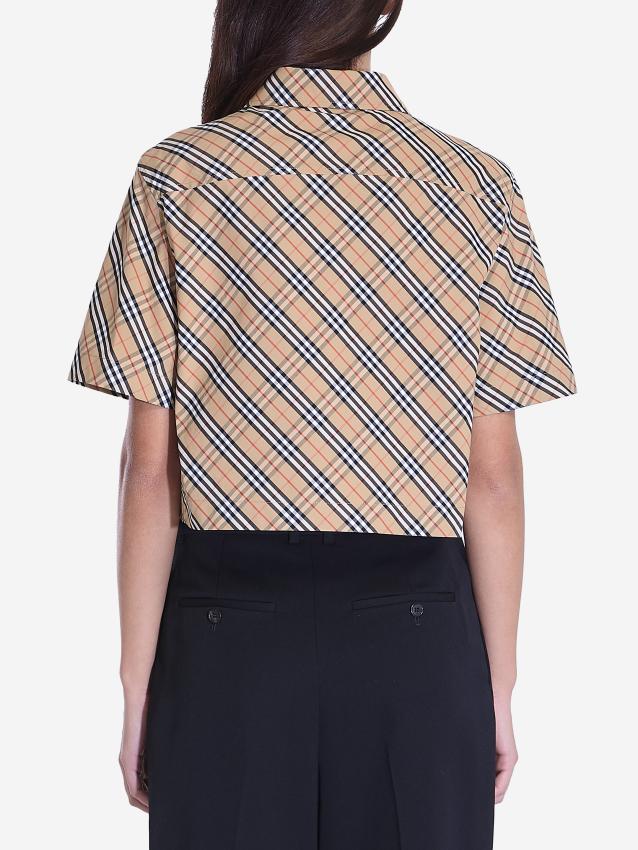 BURBERRY - Check cropped shirt