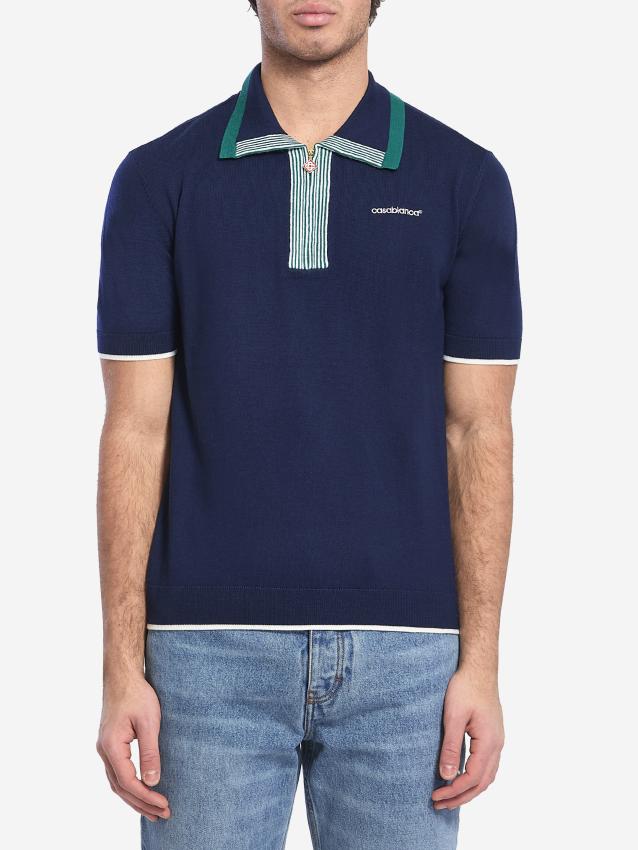 CASABLANCA - Knit tennis polo shirt