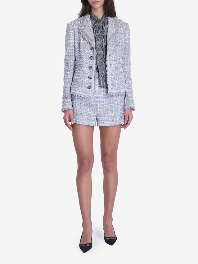 DOLCE&GABBANA - Jacket in grey lamé bouclé