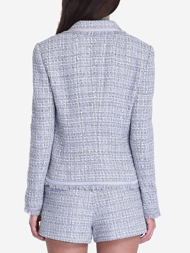 DOLCE&GABBANA - Jacket in grey lamé bouclé