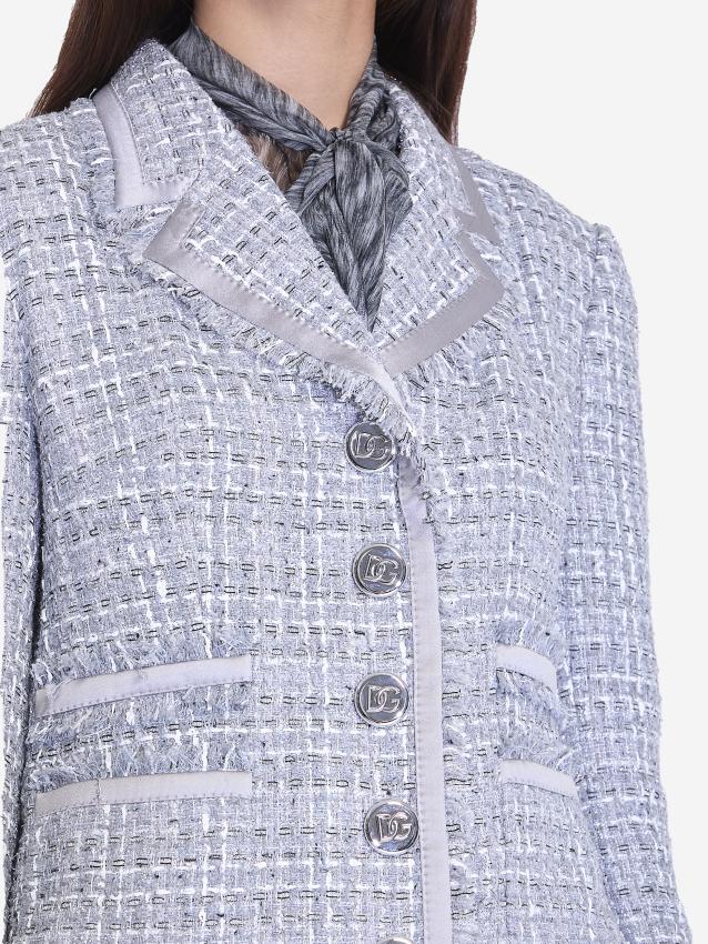 DOLCE&GABBANA - Jacket in grey lamé bouclé